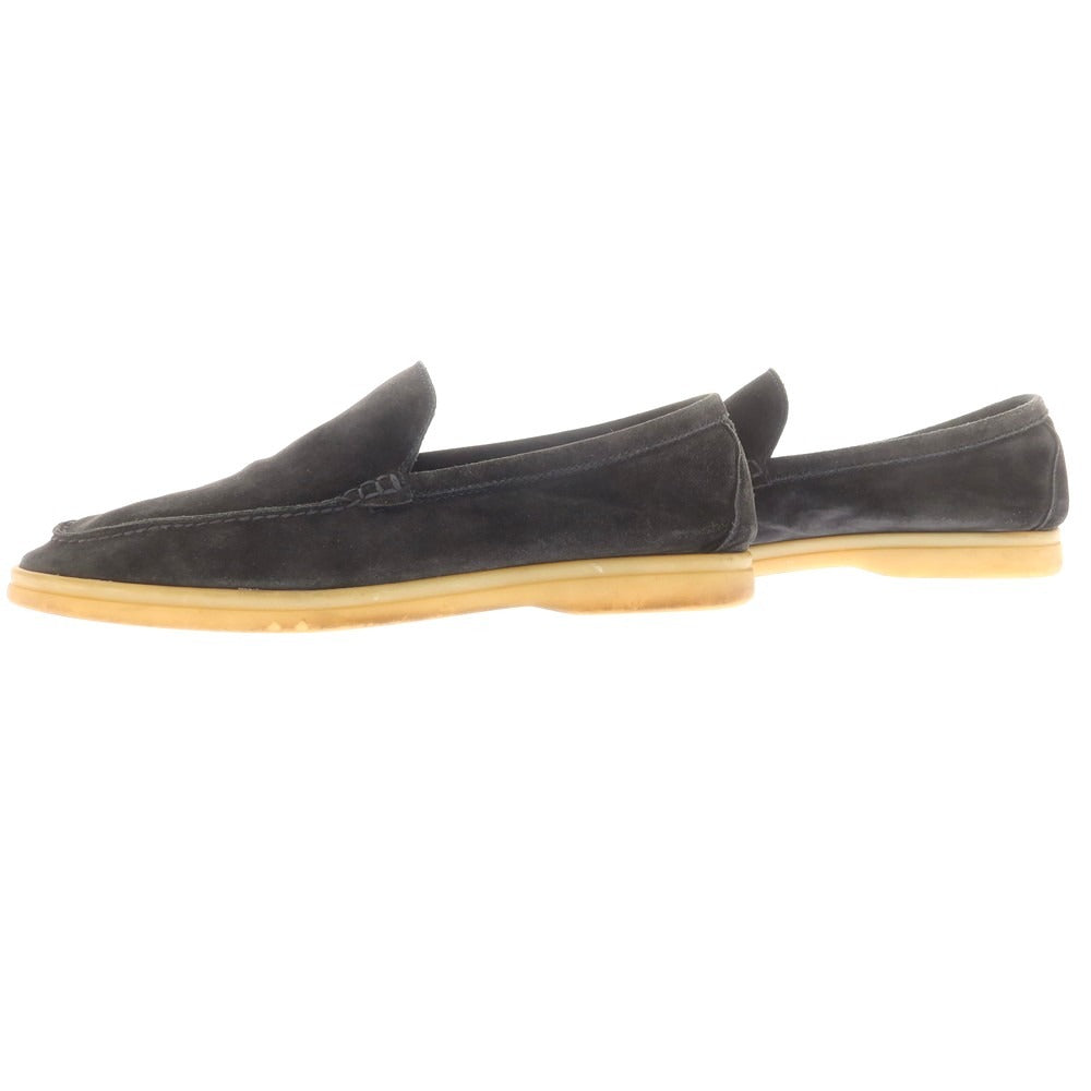 【中古】ロロピアーナ Loro Piana スエード スリッポン ローファー ブラック【 40 】【 状態ランクC 】【 メンズ 】