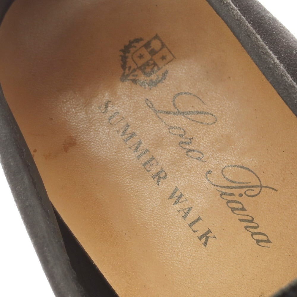 【中古】ロロピアーナ Loro Piana スエード スリッポン ローファー ブラック【 40 】【 状態ランクC 】【 メンズ 】