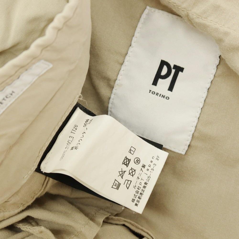 【中古】ピーティートリノ PT TORINO BERMUDA ストレッチ コットン ショートパンツ ベージュ【サイズ44】【 状態ランクB 】【 メンズ 】
