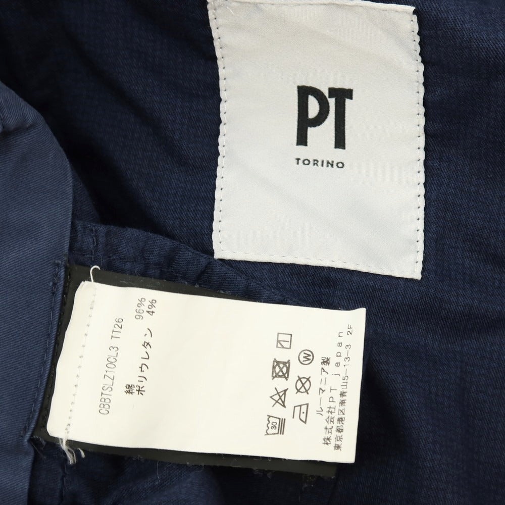 【中古】ピーティートリノ PT TORINO BERMUDA ストレッチ コットン ショートパンツ ネイビー【サイズ44】【 状態ランクB 】【 メンズ 】
