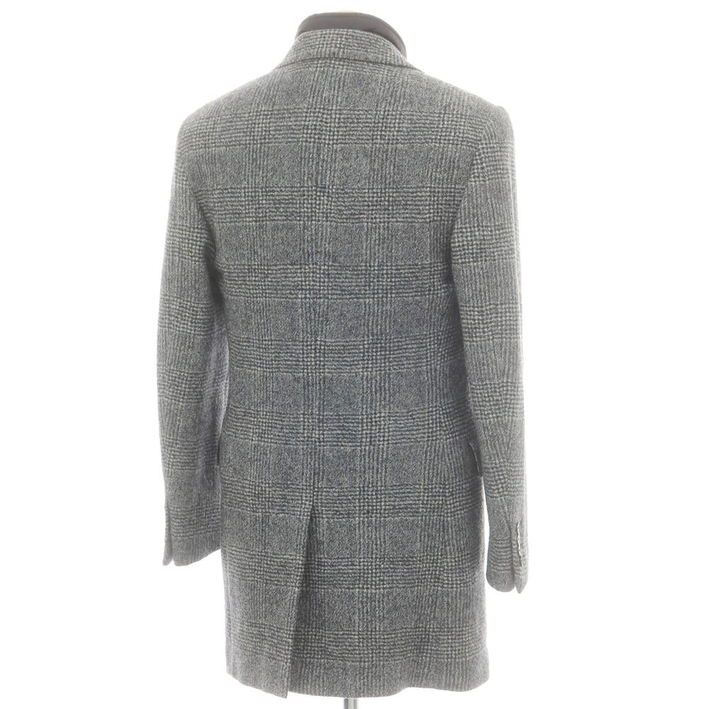 【中古】フェイ FAY ウール グレンチェック 中綿入りライナーベスト付き チェスターフィールドコート ブラックxホワイト【 XS 】【 状態ランクB 】【 メンズ 】