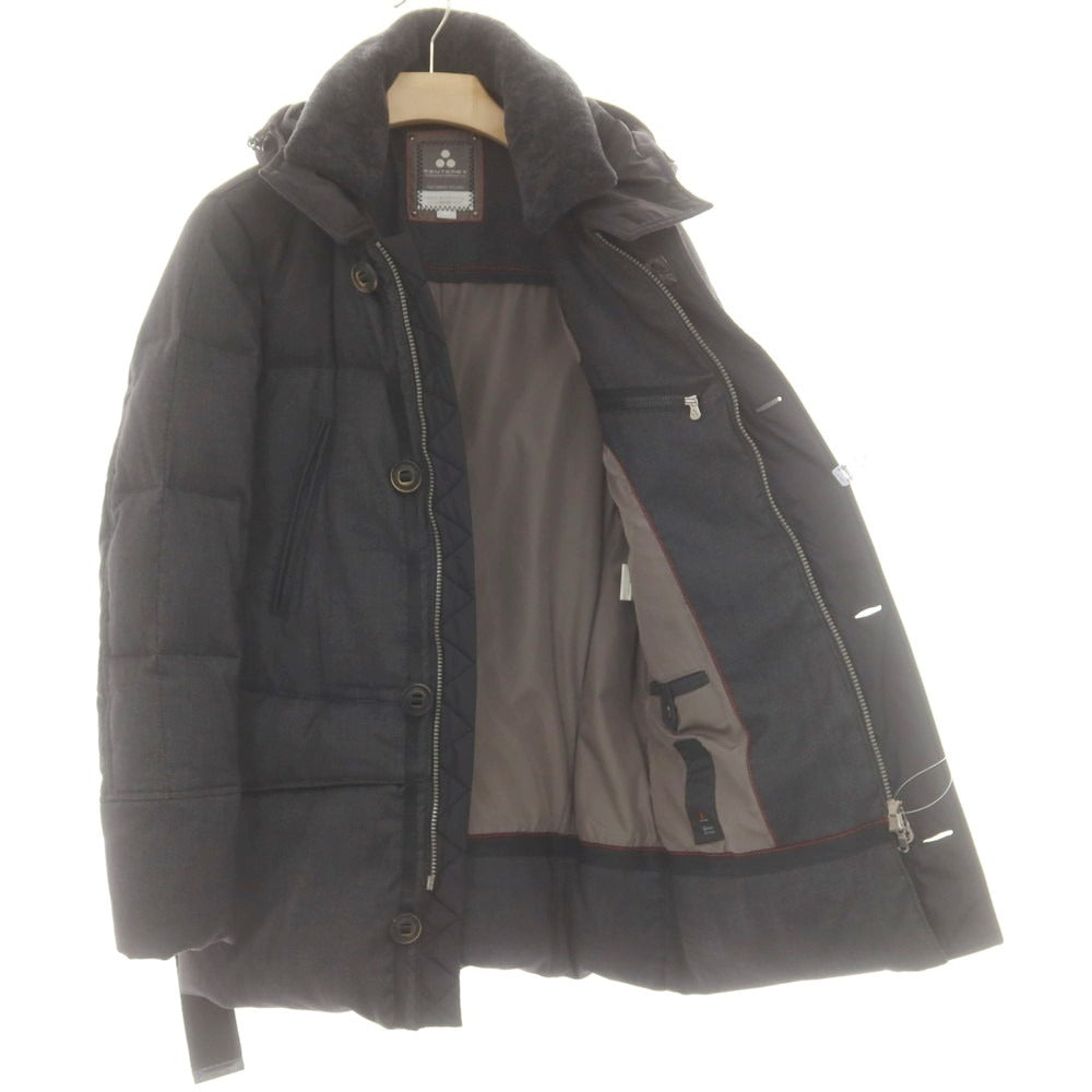 【中古】ピューテリー PEUTEREY ハリケーン フーデッド ダウンコート ブラック【 XS 】【 状態ランクC 】【 メンズ 】