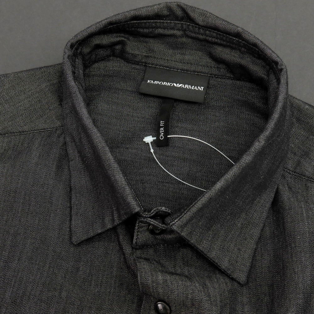 【中古】エンポリオ アルマーニ EMPORIO ARMANI コットン オーバーフィット 半袖シャツ ブラックxネオングリーン【サイズS】【 状態ランクB 】【 メンズ 】