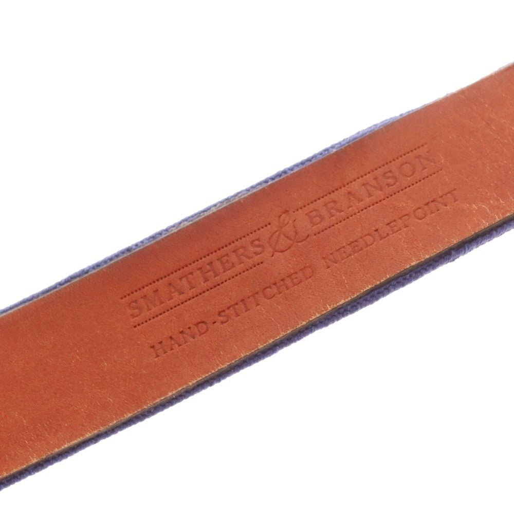 【中古】スマザーズ&ブランソン Smathers&Branson レザー×キャンバス ベルト ネイビーxブラウン【 32 】【 状態ランクC 】【 メンズ 】