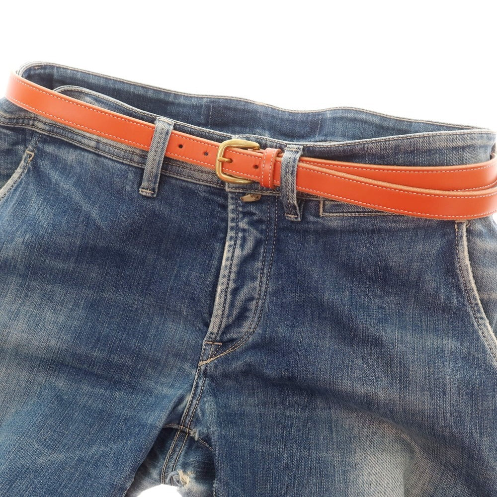 【中古】トリーレザー TORY LEATHER ブライドルレザー ベルト オレンジ【 32 】【 状態ランクC 】【 メンズ 】