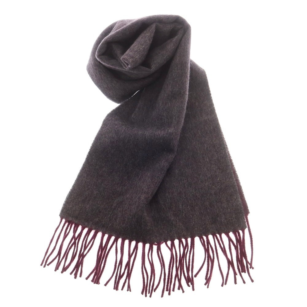 【中古】ビューティアンドユースユナイテッドアローズ BEAUTY&YOUTH UNITED ARROWS カシミヤ マフラー グレーxダークパープル【 状態ランクB 】【 ユニセックス 】
