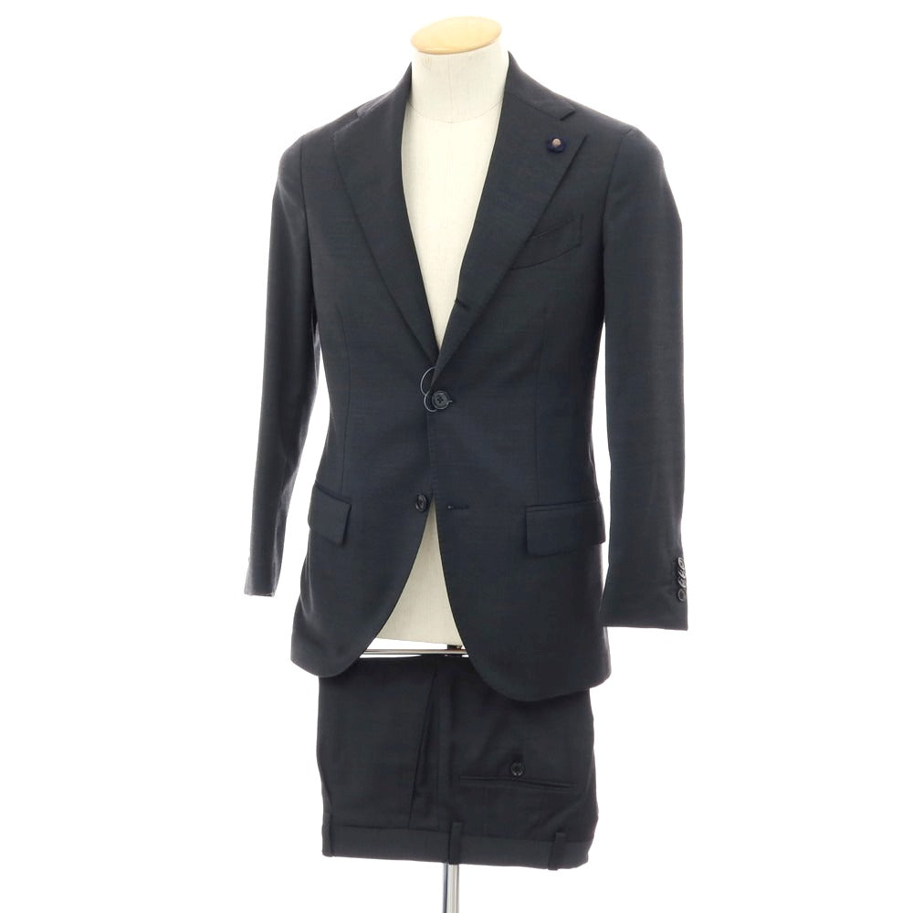 【中古】ラルディーニ LARDINI ポリエステルウール 3つボタンスーツ チャコールグレー【サイズ42】【 状態ランクA 】【 メンズ 】