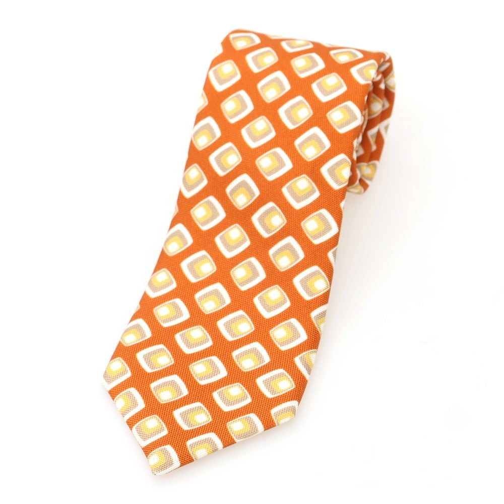 【中古】ロバート フレイザー ROBERT FRASER シルク 小紋柄ネクタイ オレンジ【 状態ランクA 】【 メンズ 】