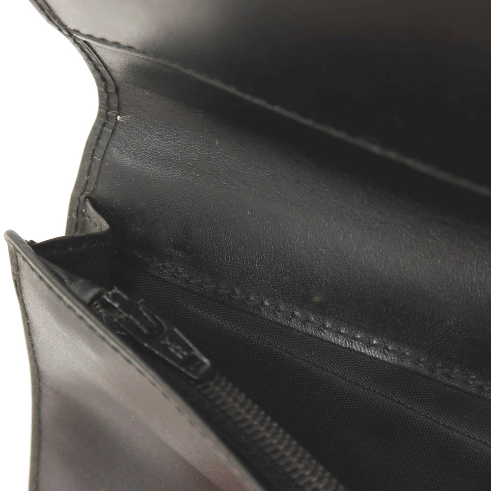 【中古】クリスチャンディオール Christian Dior レザー 二つ折り 長財布 ブラック【 状態ランクC 】【 メンズ 】