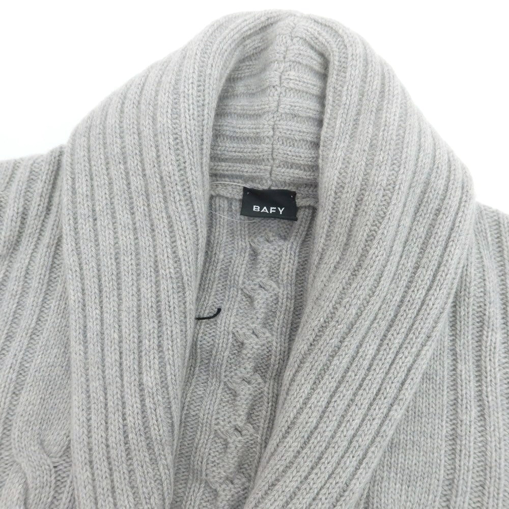 【中古】バフィー BAFY ローゲージ ウール ショールカラー カーディガン ライトグレー【 44 】【 状態ランクA 】【 メンズ 】