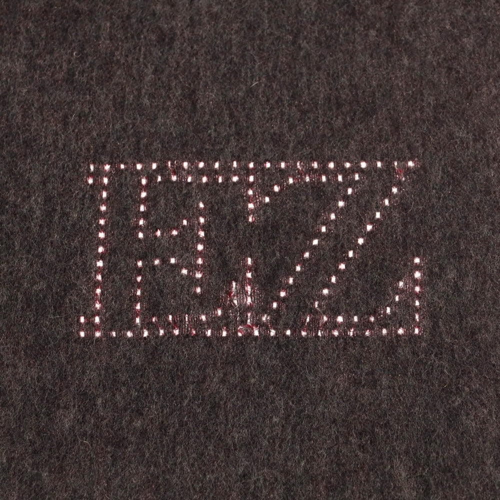 【中古】エルメネジルドゼニア Ermenegildo Zegna カシミヤ マフラー グレーxワインレッド【 状態ランクD 】【 メンズ 】