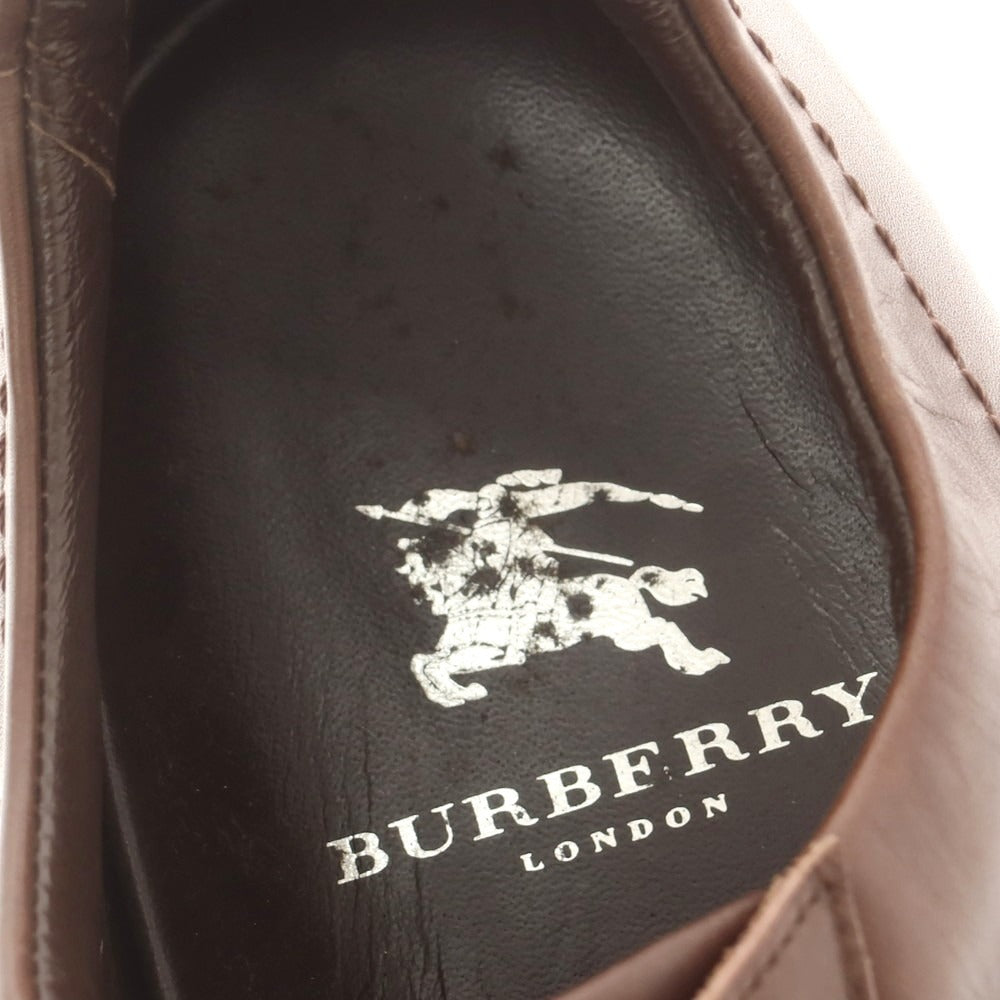 【中古】バーバリーロンドン BURBERRY LONDON レザー スニーカー ブラウン【 25 】【 状態ランクC 】【 メンズ 】