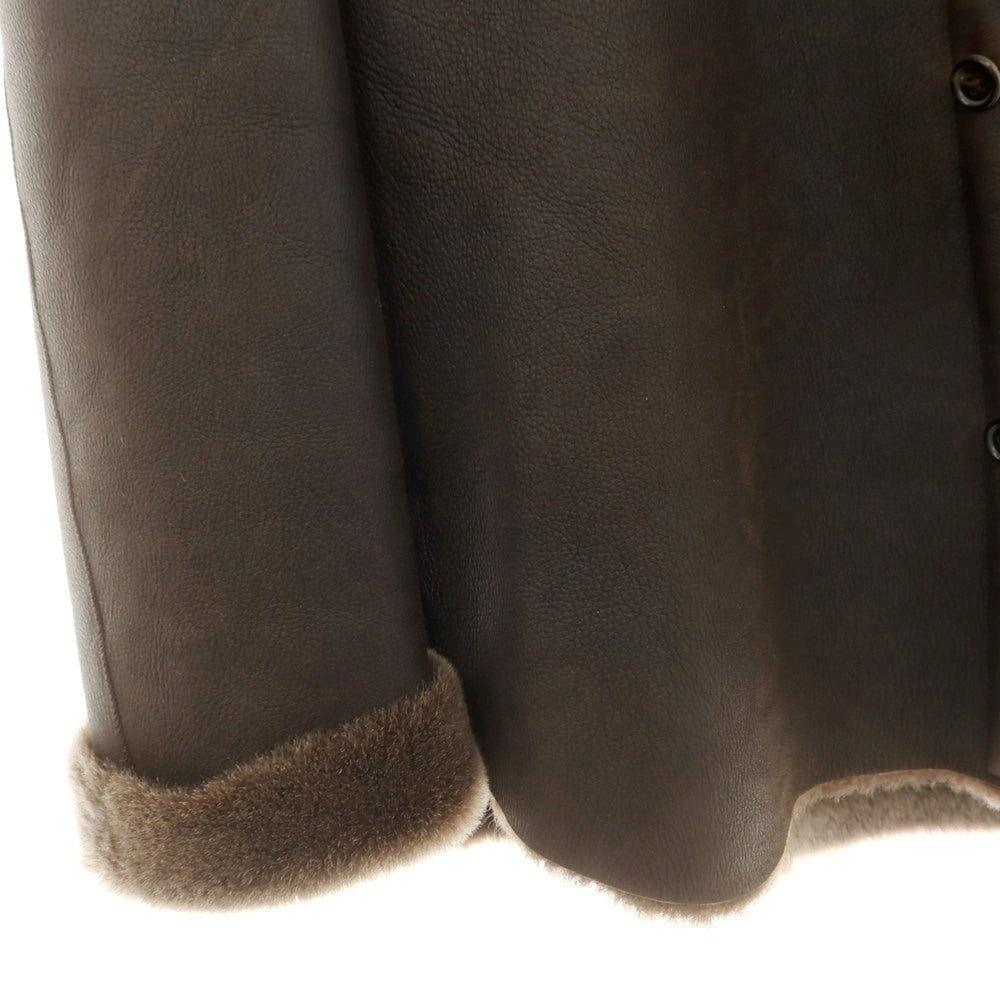 【中古】オピフィックス OPIFIX ラムムートン レザーブルゾン ブラウン【 48 】【 状態ランクC 】【 メンズ 】