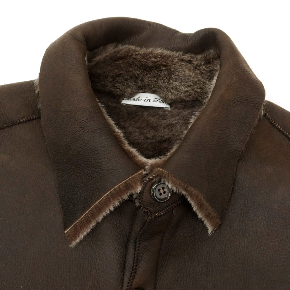 【中古】オピフィックス OPIFIX ラムムートン レザーブルゾン ブラウン【 48 】【 状態ランクC 】【 メンズ 】
