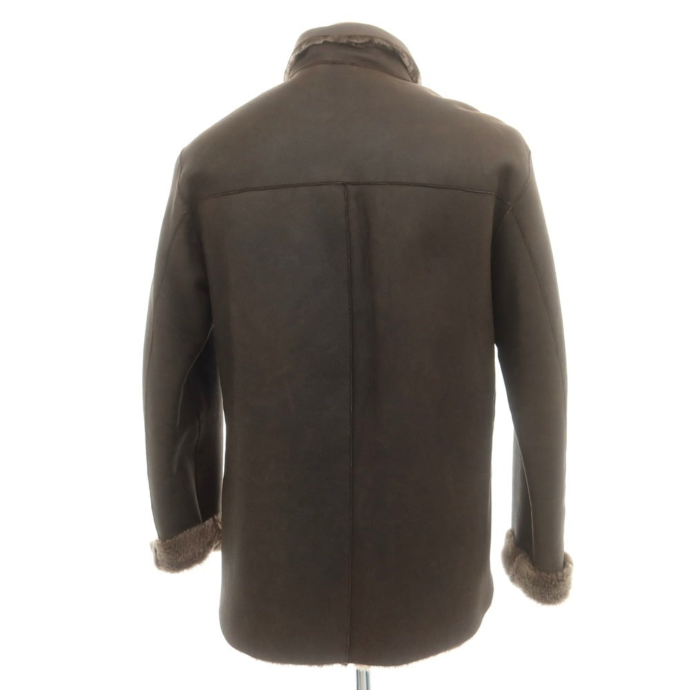 【中古】オピフィックス OPIFIX ラムムートン レザーブルゾン ブラウン【 48 】【 状態ランクC 】【 メンズ 】