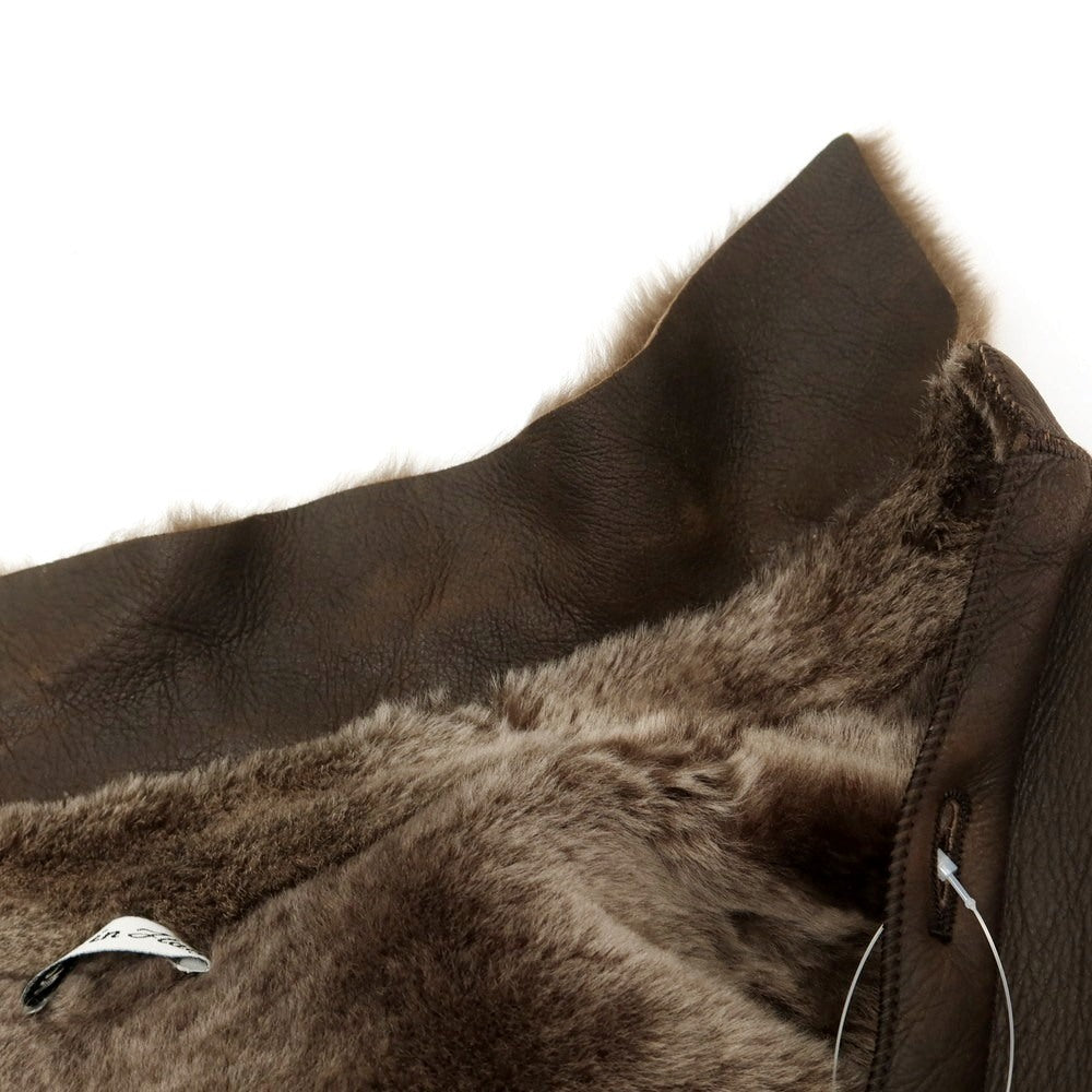 【中古】オピフィックス OPIFIX ラムムートン レザーブルゾン ブラウン【 48 】【 状態ランクC 】【 メンズ 】