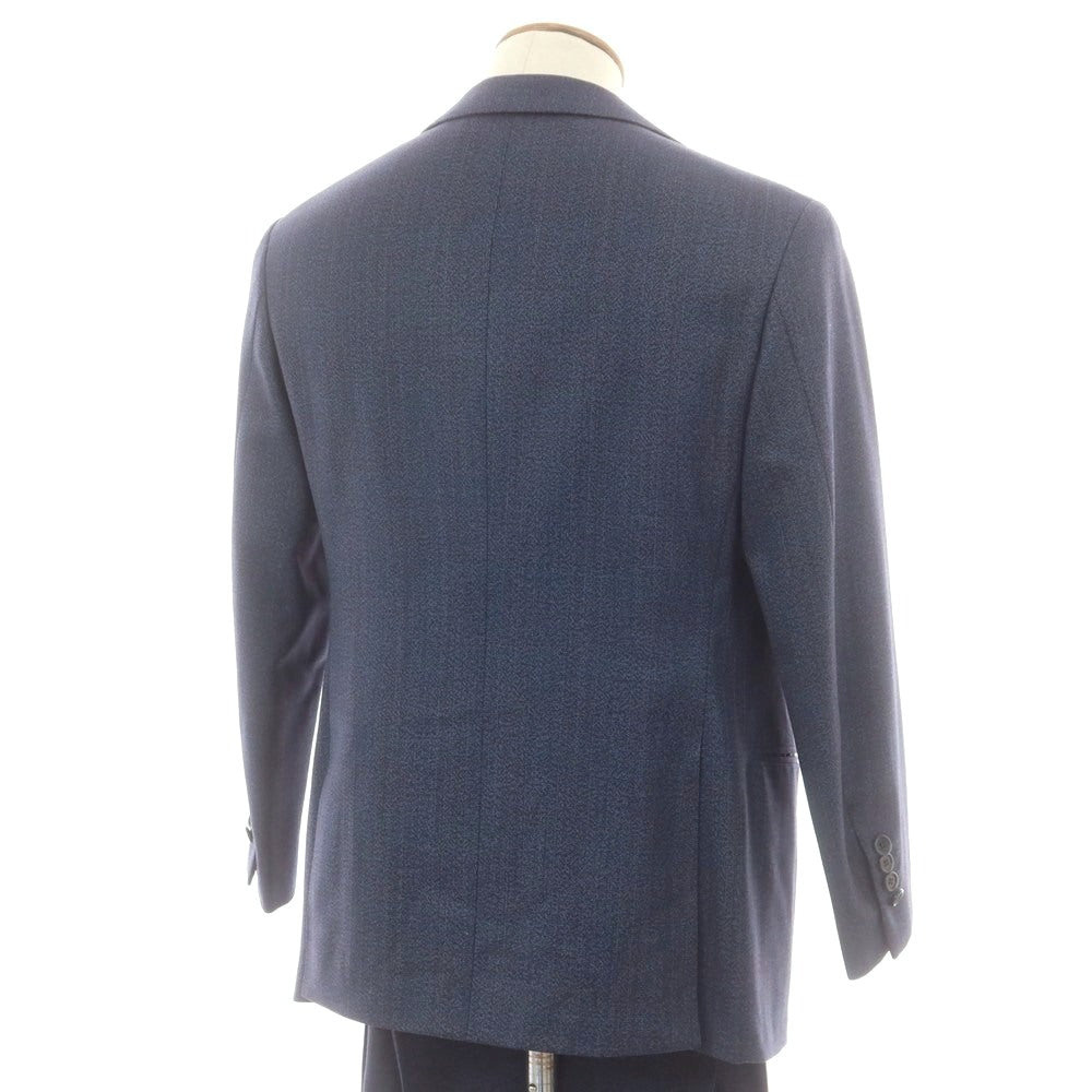 【中古】リベラーノ&リベラーノ LIVERANO&LIVERANO ウール チェック 3つボタンスーツ ネイビーブルーxグレー【 表記なし(M位) 】【 状態ランクB 】【 メンズ 】