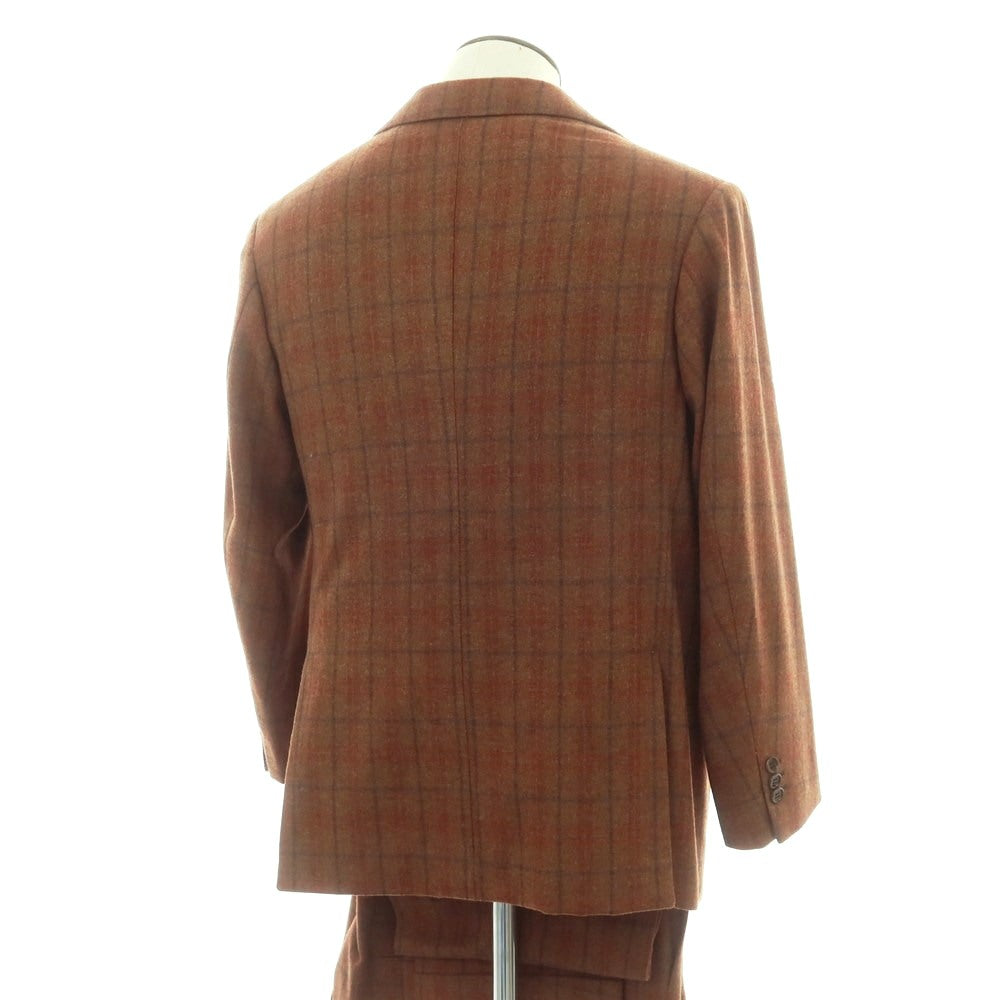 【中古】サルトリア チッチオ Sartoria Ciccio ウール系 チェック 3つボタンスーツ ブラウンxネイビー【 51 】【 状態ランクB 】【 メンズ 】
