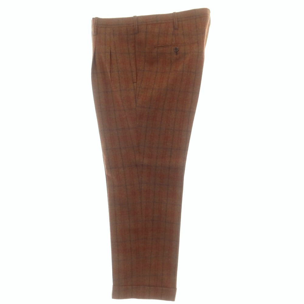 【中古】サルトリア チッチオ Sartoria Ciccio ウール系 チェック 3つボタンスーツ ブラウンxネイビー【 51 】【 状態ランクB 】【 メンズ 】