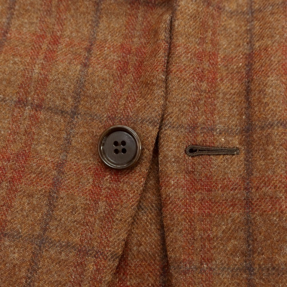 【中古】サルトリア チッチオ Sartoria Ciccio ウール系 チェック 3つボタンスーツ ブラウンxネイビー【 51 】【 状態ランクB 】【 メンズ 】