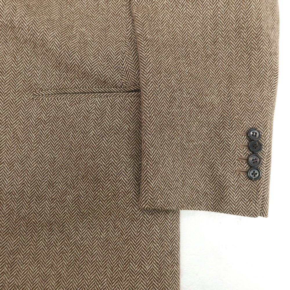 【中古】リベラーノ&リベラーノ LIVERANO&LIVERANO ウール ヘリンボーン 3B テーラードジャケット ブラウンxホワイト【 表記なし(L位) 】【 状態ランクB 】【 メンズ 】