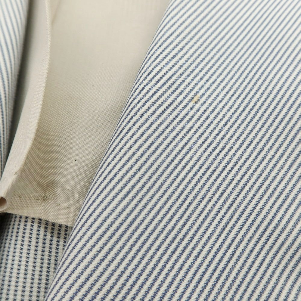 【中古】リベラーノ&リベラーノ LIVERANO&LIVERANO コットン ストライプ 2B テーラードジャケット ブルーxホワイト【 表記なし(S位) 】【 状態ランクC 】【 メンズ 】