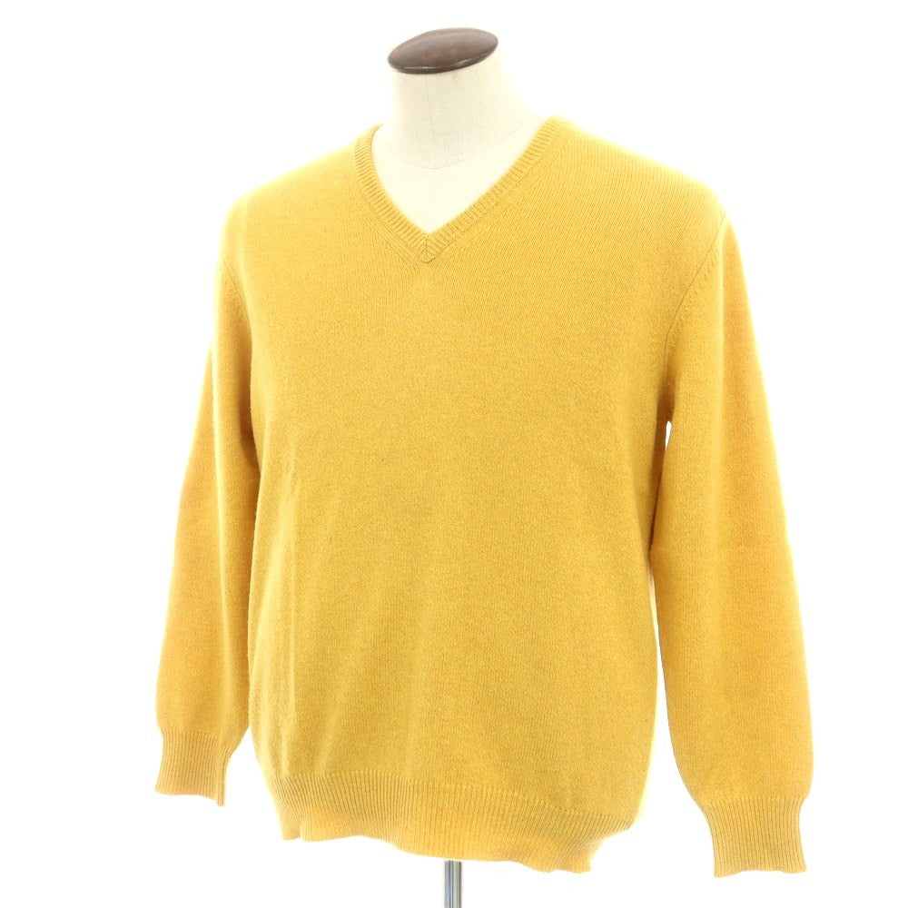 【中古】フェデーリ FEDELI カシミヤ Vネック プルオーバーニット イエロー【 52 】【 状態ランクB 】【 メンズ 】