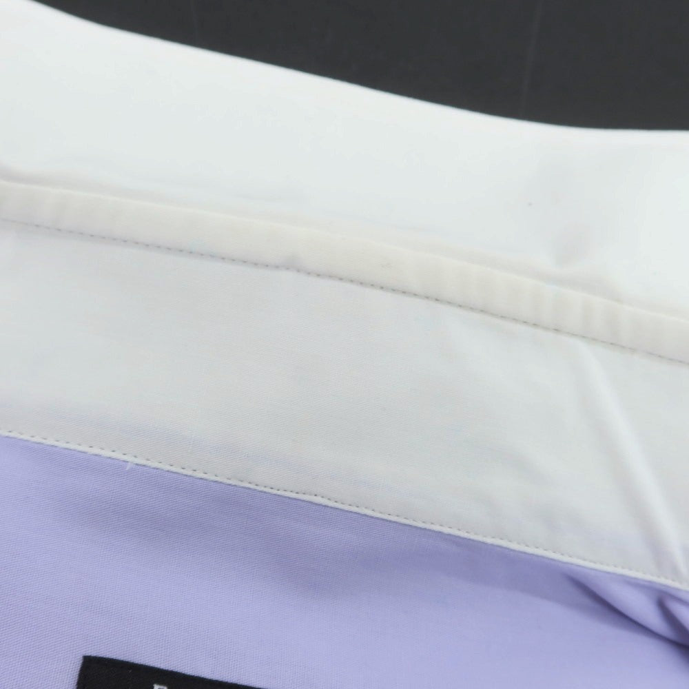 【中古】バルバ BARBA コットン タブカラー クレリック ドレスシャツ ラベンダーxホワイト【 38 】【 状態ランクB 】【 メンズ 】