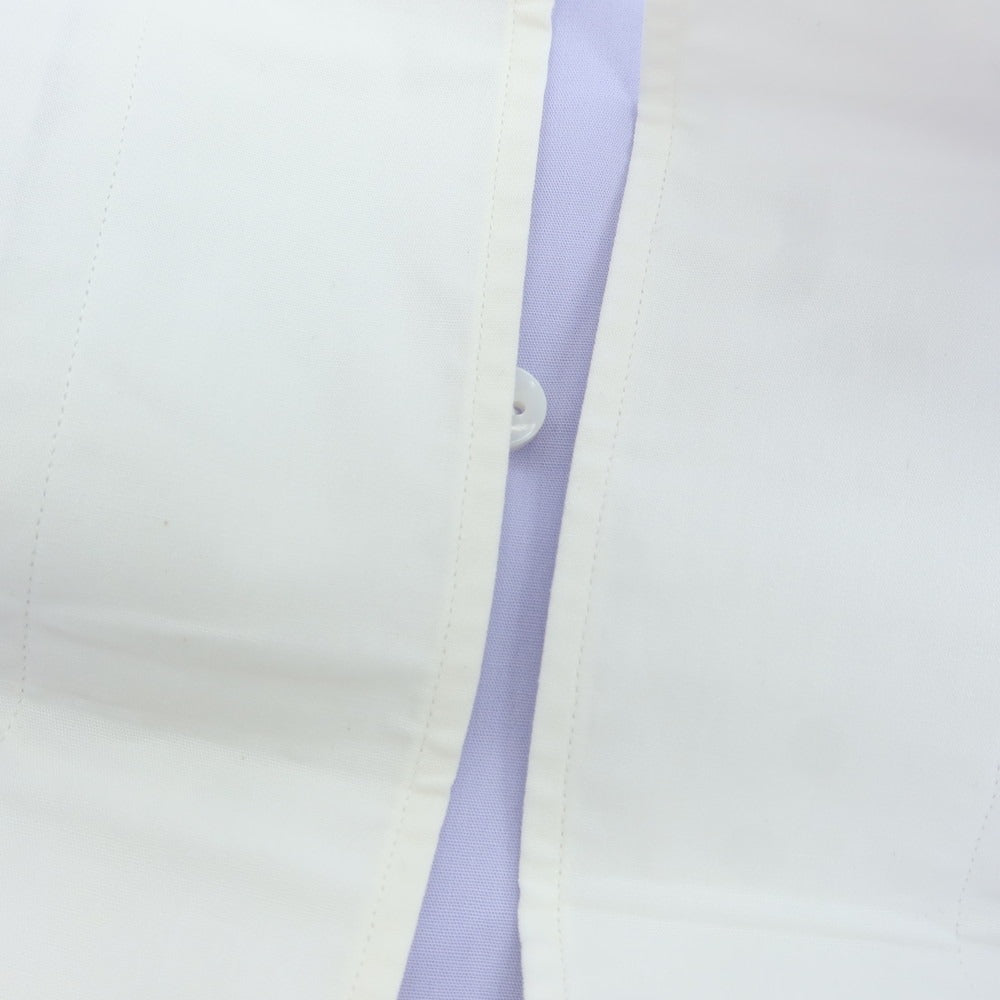 【中古】バルバ BARBA コットン タブカラー クレリック ドレスシャツ ラベンダーxホワイト【 38 】【 状態ランクB 】【 メンズ 】