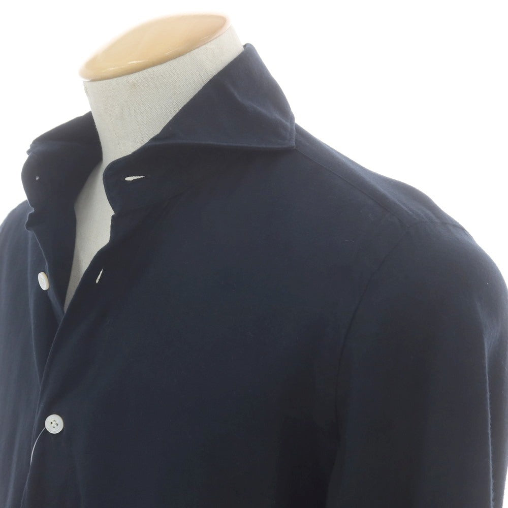 【中古】フィナモレ Finamore コットン カッタウェイ カジュアルシャツ ブラックネイビー系【 S 】【 状態ランクB 】【 メンズ 】