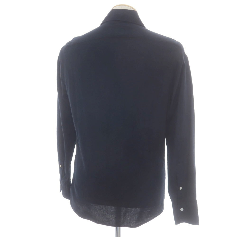 【中古】フィナモレ Finamore コットン カッタウェイ カジュアルシャツ ブラックネイビー系【 S 】【 状態ランクB 】【 メンズ 】