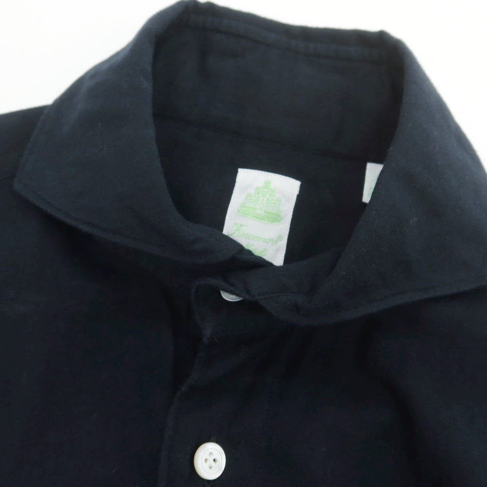 【中古】フィナモレ Finamore コットン カッタウェイ カジュアルシャツ ブラックネイビー系【 S 】【 状態ランクB 】【 メンズ 】