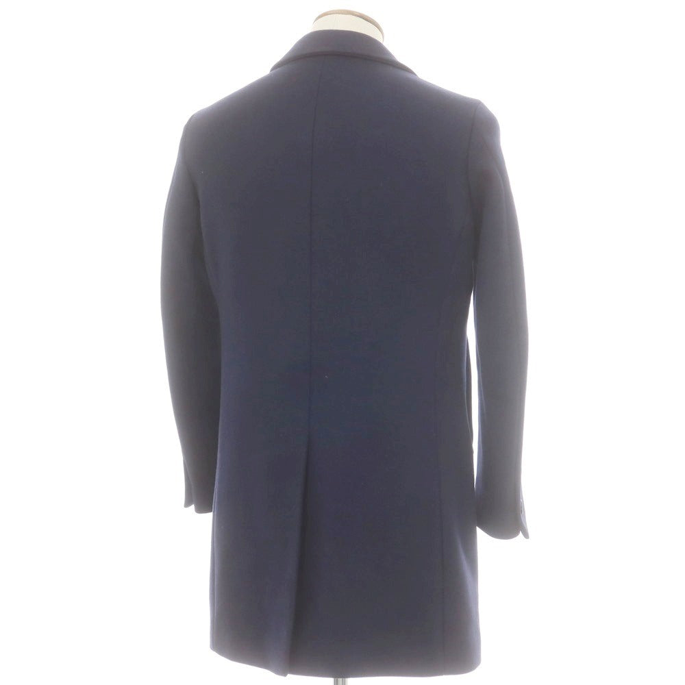 【中古】エディフィス EDIFICE ウール チェスターフィールドコート ネイビー【 M 】【 状態ランクC 】【 メンズ 】