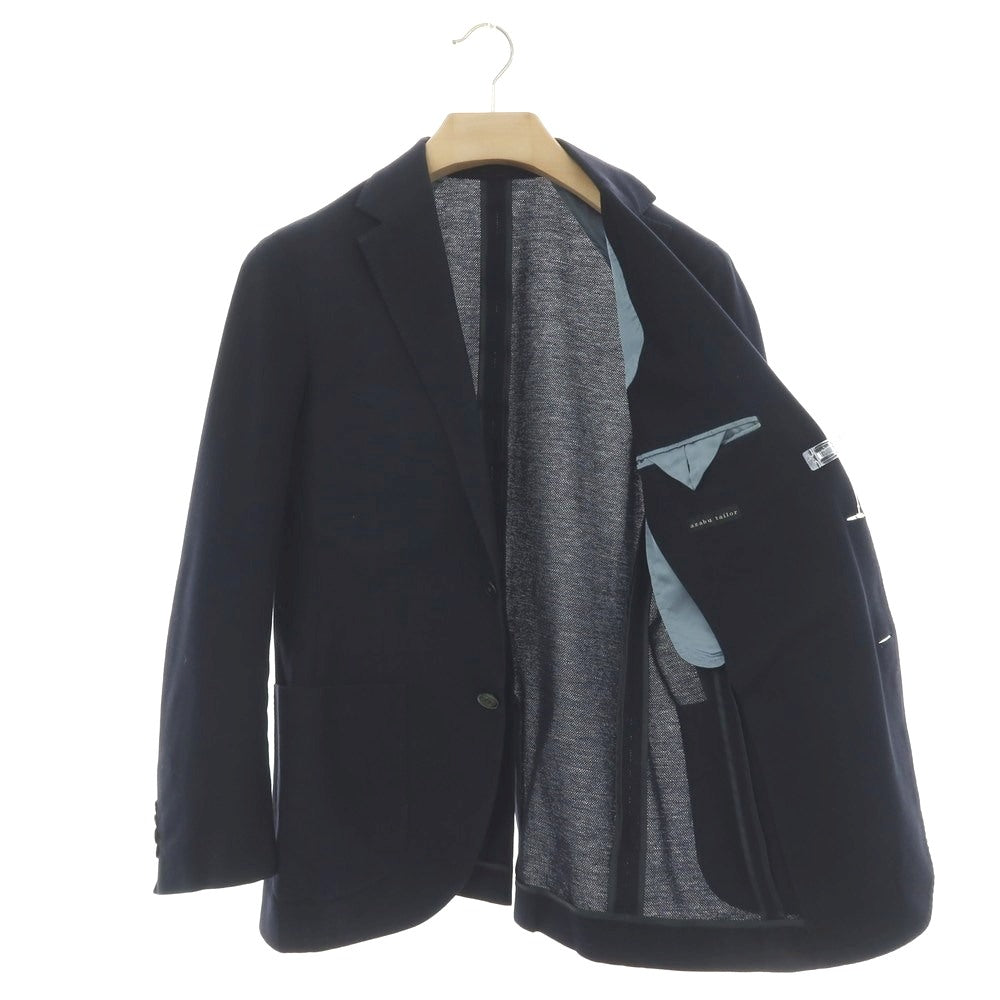 【中古】アザブテーラー azabu tailor コットン 2B カジュアルジャケット ネイビー【 44 】【 状態ランクC 】【 メンズ 】