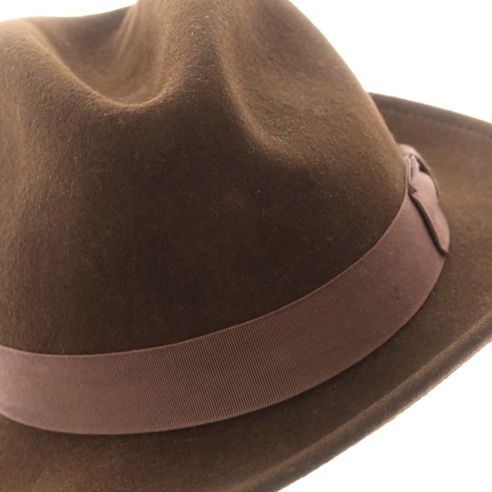 【中古】ニューヨークハット NEW YORK HAT ウール フェルト 中折れハット ブラウン【 M 】【 状態ランクC 】【 メンズ 】