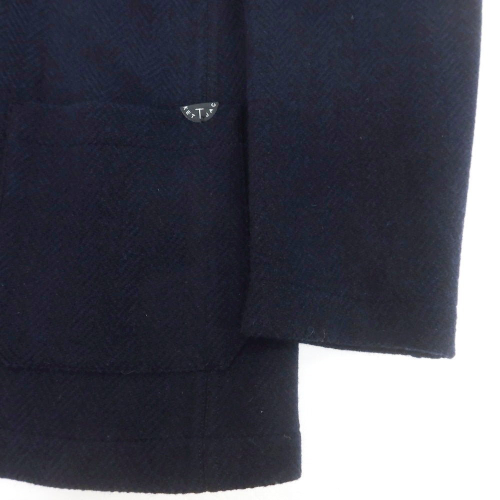 【中古】ティージャケット T-JACKET ウールナイロン ヘリンボーン 2B カジュアルジャケット ネイビー【 L 】【 状態ランクA 】【 メンズ 】