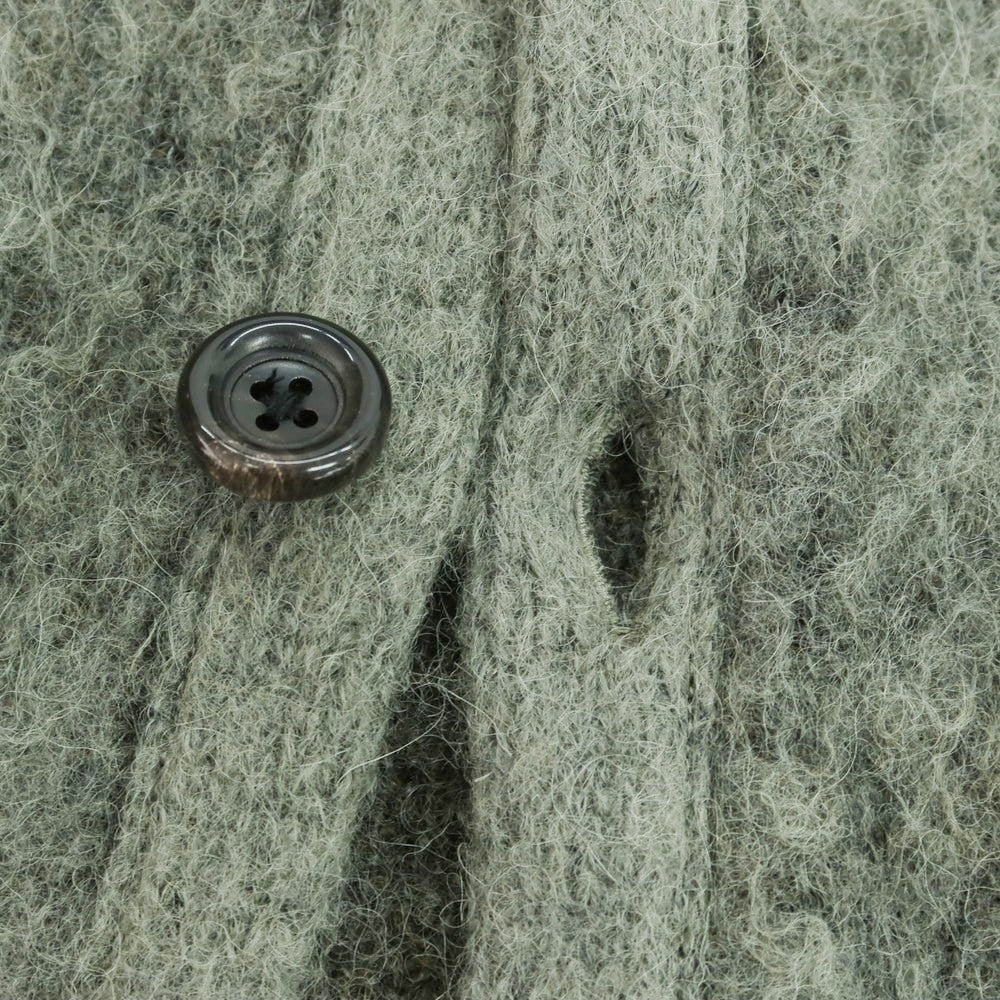 【中古】オーベルジュ AUBERGE アルパカナイロンウール カーディガン スモーキーグリーン系【 40 】【 状態ランクA 】【 メンズ 】