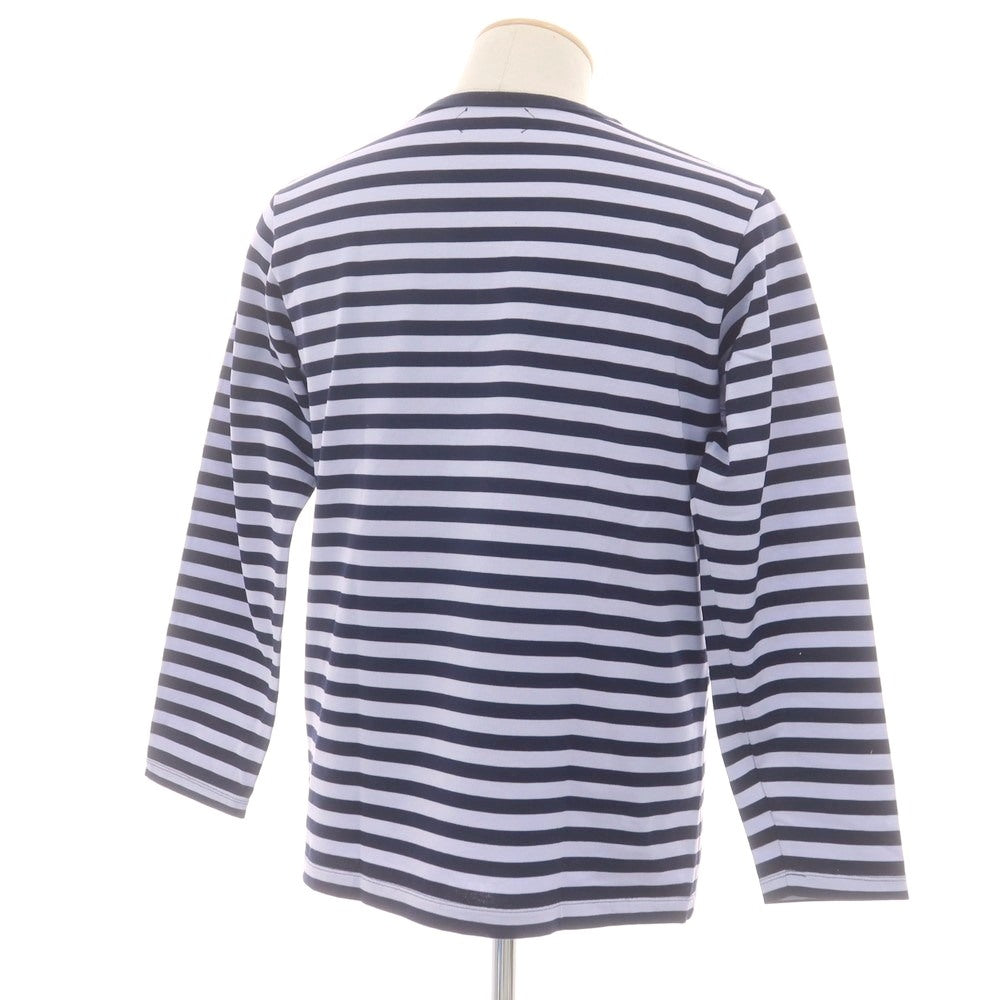 【中古】オーベルジュ AUBERGE Brilla per il gusto別注 ボーダー クルーネック 長袖Tシャツ ラベンダーxネイビー【 40 】【 状態ランクA 】【 メンズ 】