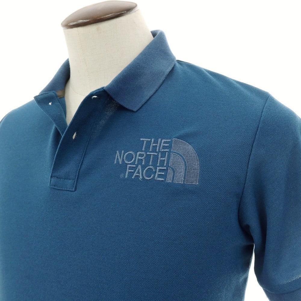 【中古】ザノースフェイス THE NORTH FACE 鹿の子 ポリエステル 半袖ポロシャツ ブルー系【サイズL】【 状態ランクC 】【 メンズ 】