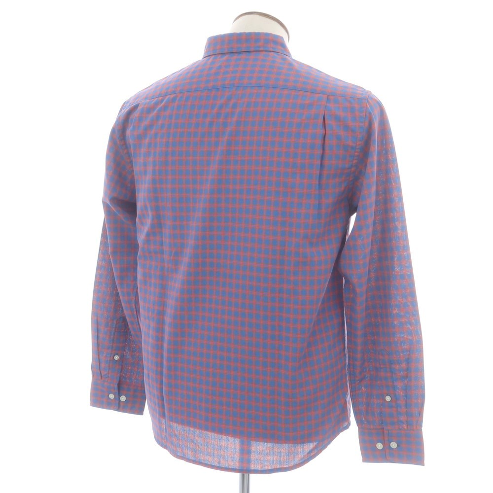 【中古】ザノースフェイス THE NORTH FACE ポリエステルマキシフレッシュ チェック カジュアルシャツ ライトブルーxオレンジ【 L 】【 状態ランクB 】【 メンズ 】