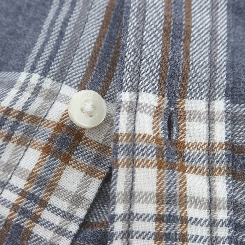 【中古】ザノースフェイス THE NORTH FACE ポリエステルコットン チェック カジュアルシャツ グレイッシュネイビーxホワイト【 L 】【 状態ランクB 】【 メンズ 】