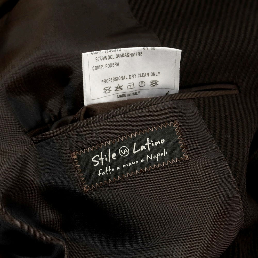 【中古】【未使用】スティレ ラティーノ STILE LATINO ウールカシミヤ チェスターフィールドコート ダークブラウン【 48 】【 状態ランクS 】【 メンズ 】