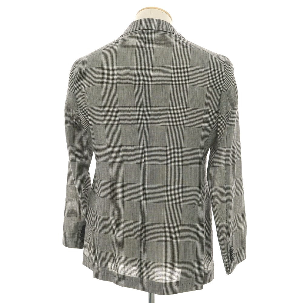 【中古】タリアトーレ TAGLIATORE ウール グレンチェック 2B テーラードジャケット ホワイトxブラック【 44 】【 状態ランクB 】【 メンズ 】