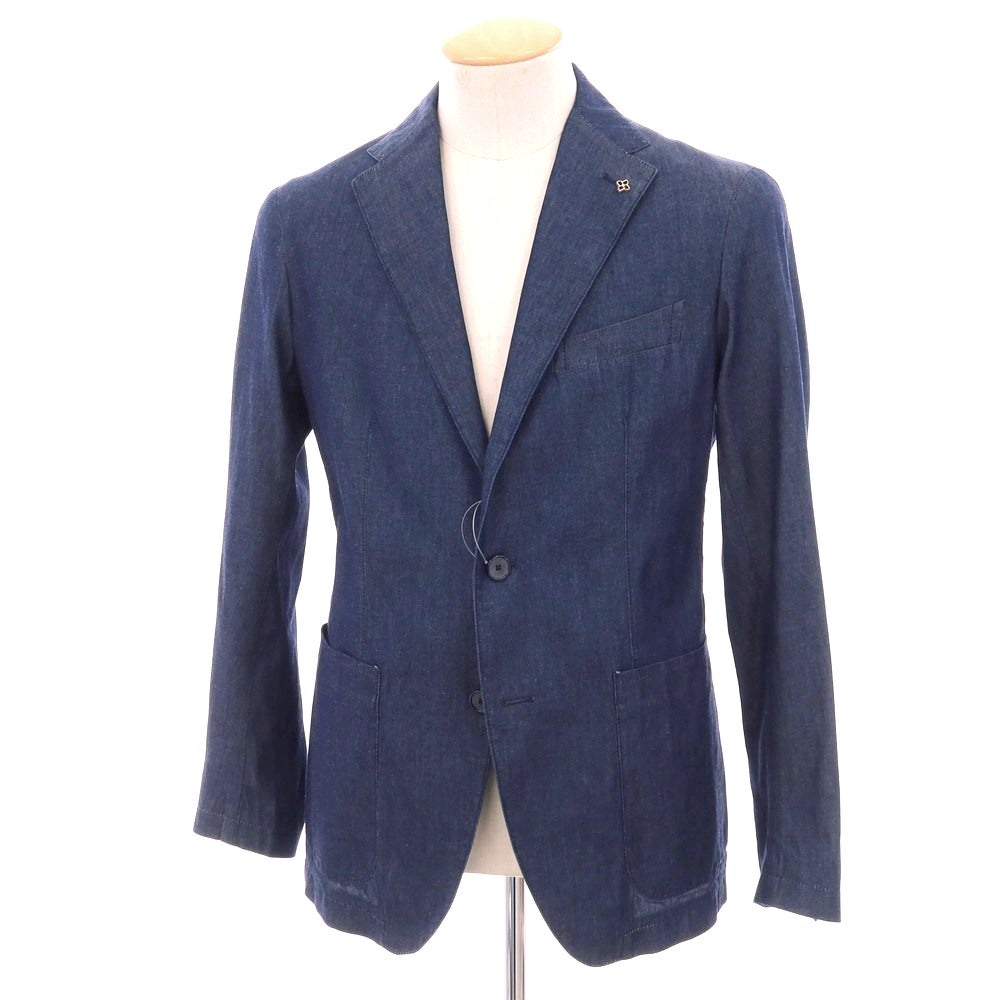 【中古】タリアトーレ TAGLIATORE コットン デニム 2B テーラードジャケット ネイビー【 44 】【 状態ランクB 】【 メンズ 】