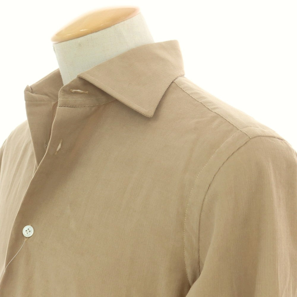【中古】ボリエッロ BORRIELLO コットン 細畝コーデュロイ ワイドカラー カジュアルシャツ ベージュ【 38 】【 状態ランクB 】【 メンズ 】