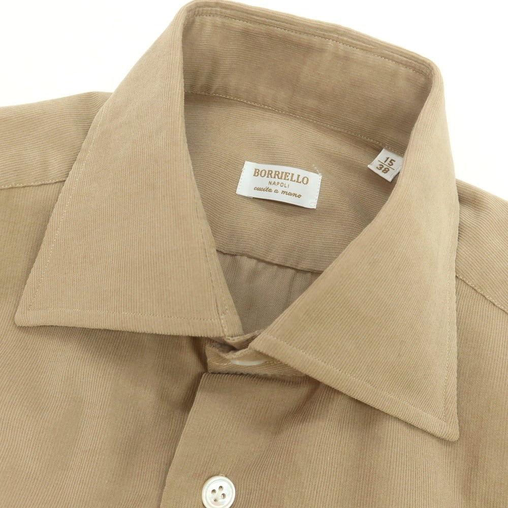 【中古】ボリエッロ BORRIELLO コットン 細畝コーデュロイ ワイドカラー カジュアルシャツ ベージュ【 38 】【 状態ランクB 】【 メンズ 】