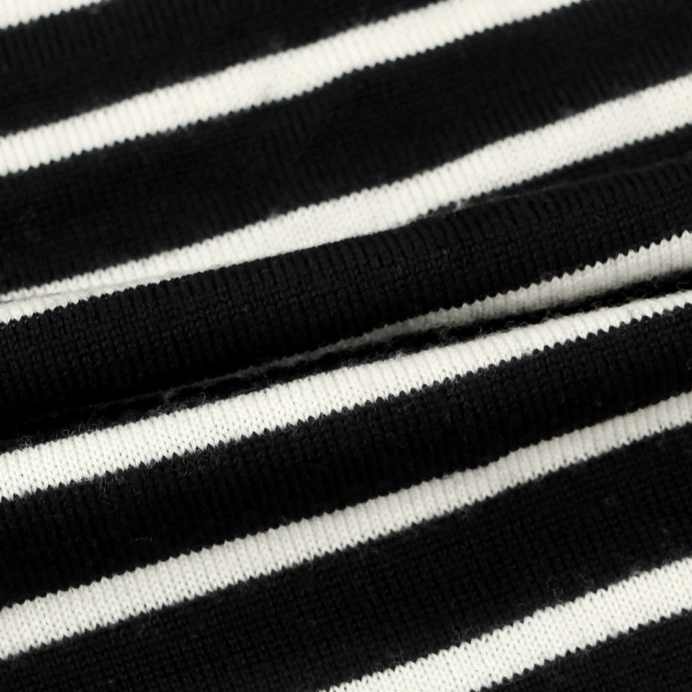 【中古】ジム gim ハイゲージウール プルオーバーニット ブラックxオフホワイト【 M 】【 状態ランクB 】【 メンズ 】