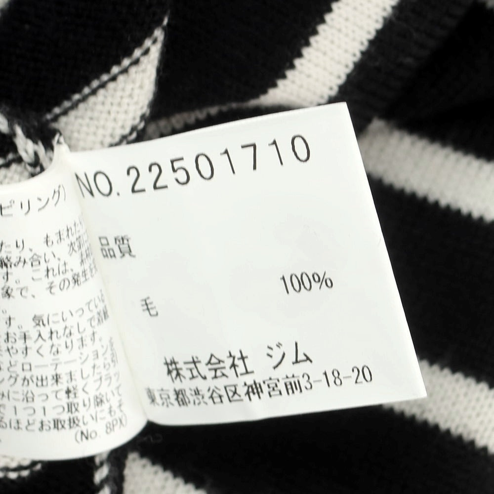 【中古】ジム gim ハイゲージウール プルオーバーニット ブラックxオフホワイト【 M 】【 状態ランクB 】【 メンズ 】