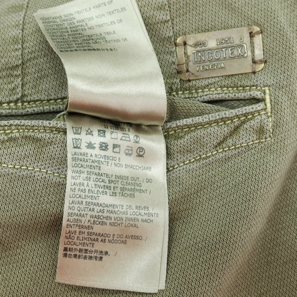 【中古】インコテックス スラックス INCOTEX SLACKS ストレッチ コットン カジュアルスラックスパンツ オリーブ【サイズ29】【 状態ランクC 】【 メンズ 】