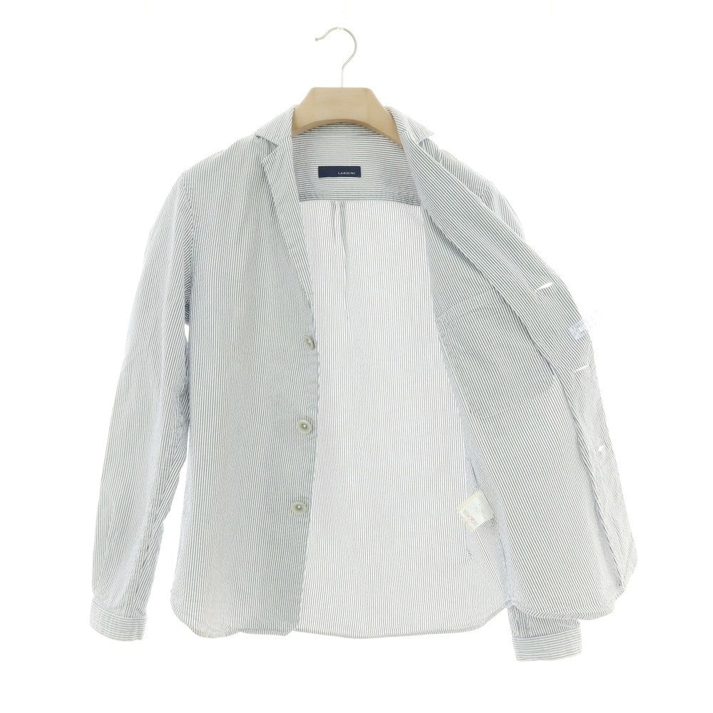 【中古】ラルディーニ LARDINI コットン ストライプ 3B カジュアルジャケット ホワイトxネイビー【 S 】【 状態ランクC 】【 メンズ 】